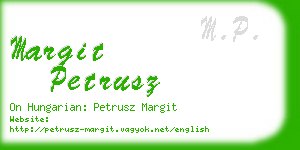 margit petrusz business card